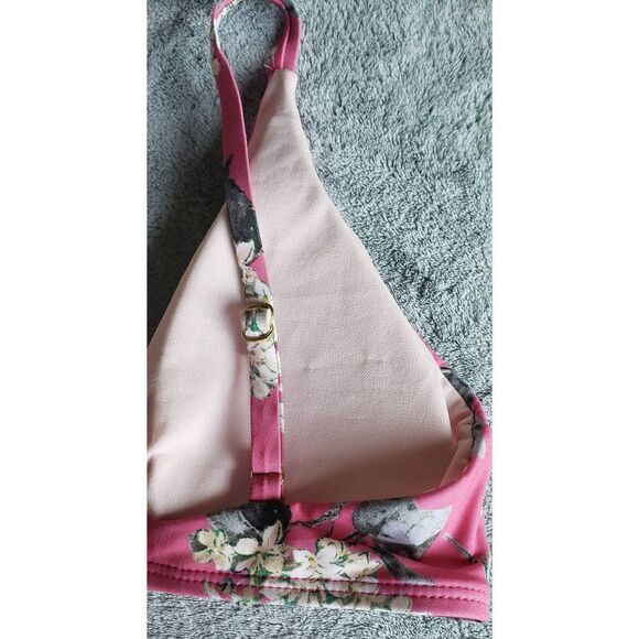 ANTONIO MELANI FUSCHIA FLORAL BRALETTE SWIM TOP SZ 4 - Picture 3 of 6